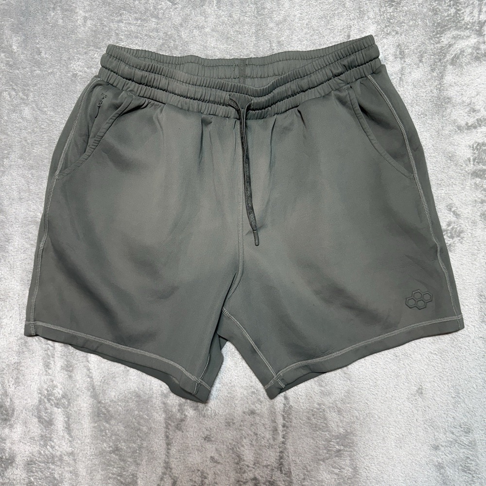 RUDIS Wrestling Training Shorts Mens Large L Olive Gray Honeycomb Athletic Gym